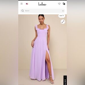 Lulu's Dreamy Admiration Lilac Ruffled Maxi Dress